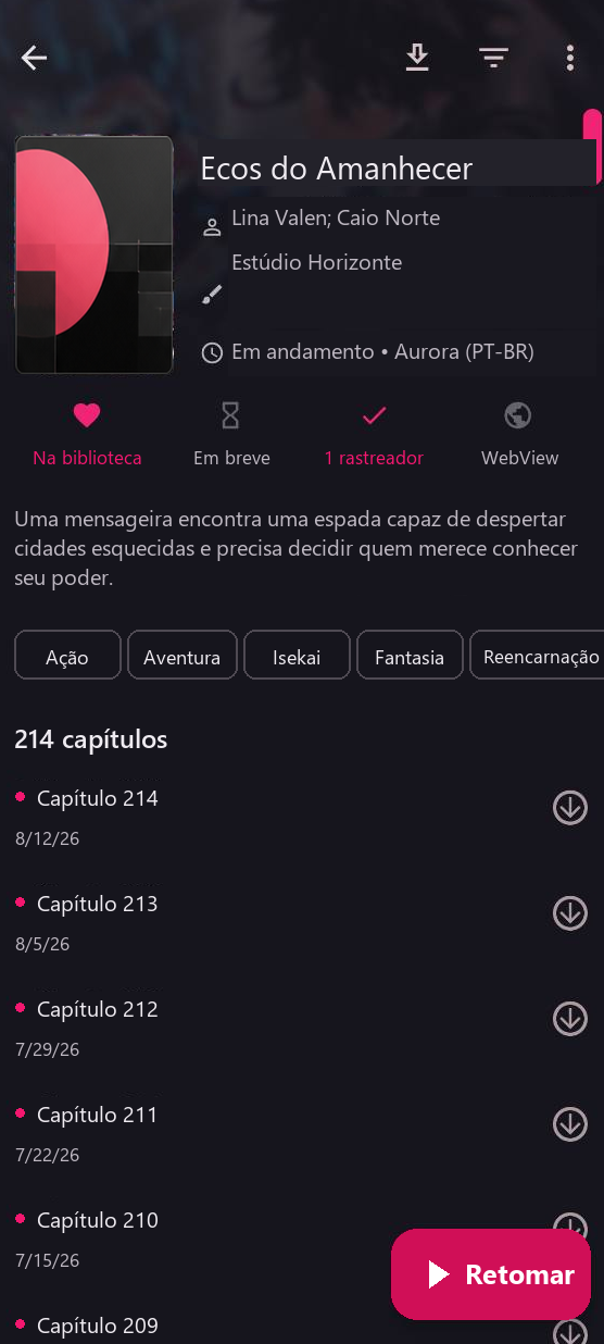 Retomada da leitura no YomuDoom