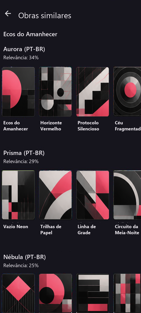 Tela de obras parecidas do YomuDoom